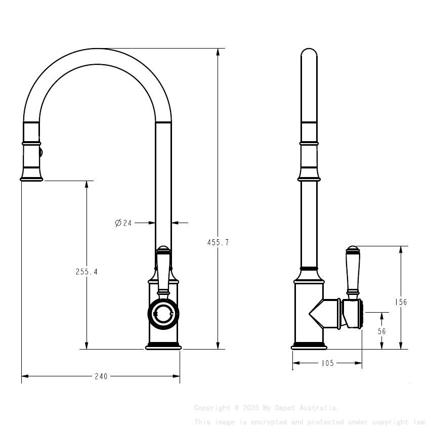 Clasico Pull-Out Sink Mixer Brushed Nickel