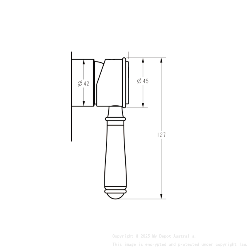 Clasico Ceramic Handle in Brushed Gold