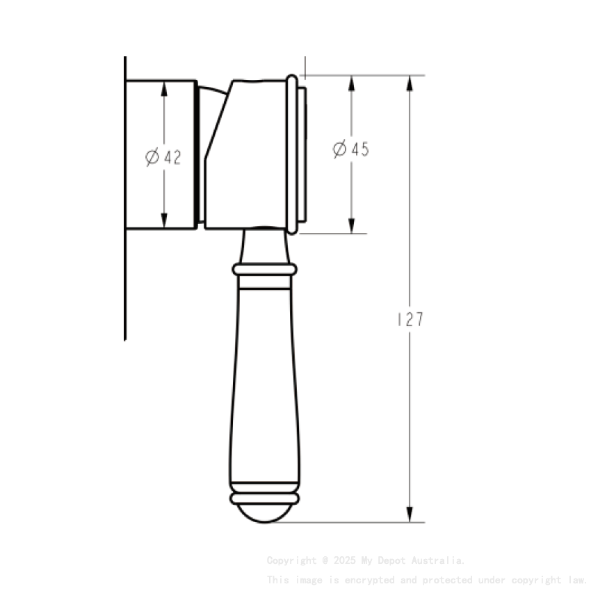 Clasico Ceramic Handle in Brushed Nickel