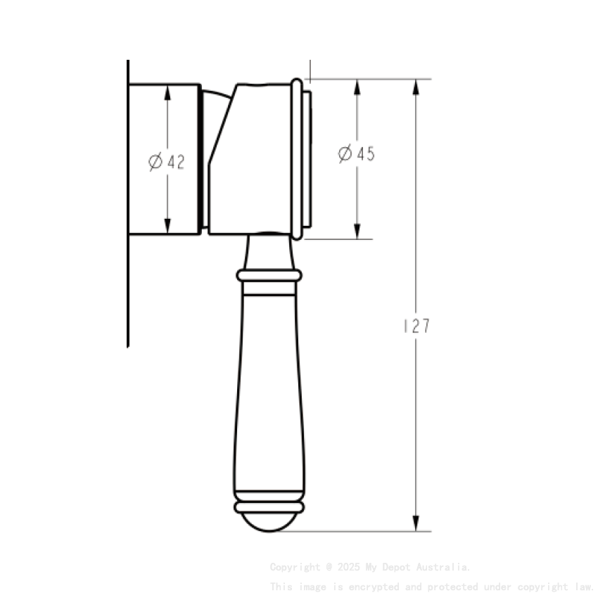 Clasico Ceramic Handle in Matt Black