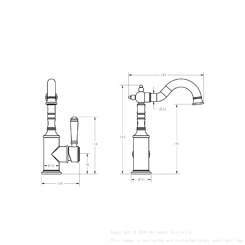 Clasico Basin Mixer in Brushed Gold