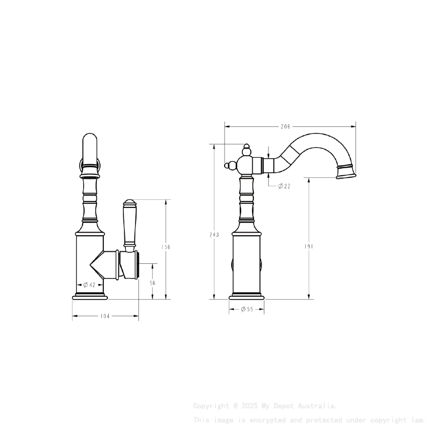 Clasico Basin Mixer in Brushed Nickel