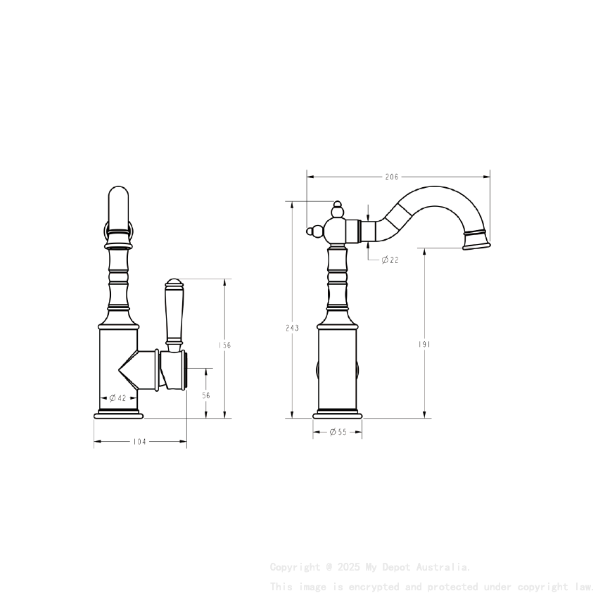 Clasico Basin Mixer in Matt Black