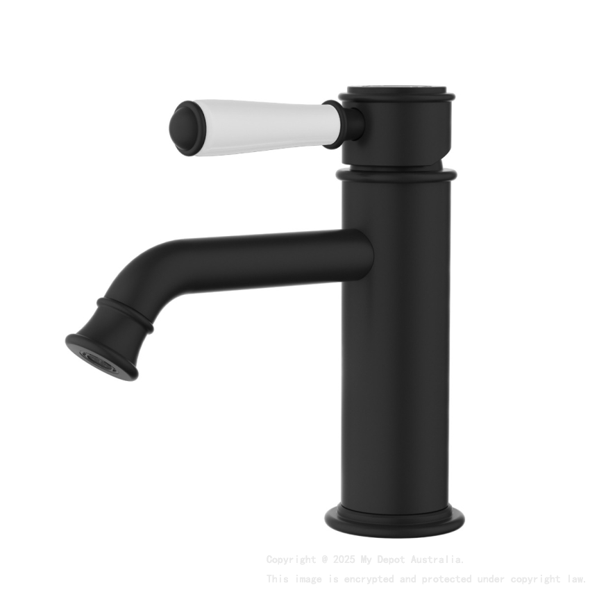 Clasico New Basin Mixer Ceramic Handle Matt Black