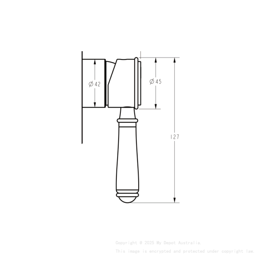 Clasico Ceramic Handle for Wall Mixer in Brushed Gold