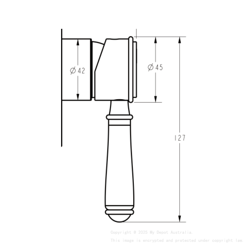Clasico Ceramic Handle for Wall Mixer Chrome