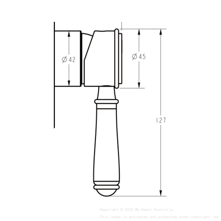 Clasico Ceramic Handle for Wall Mixer in Matt Black