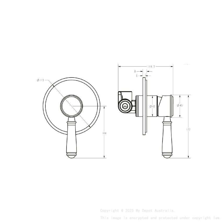 Clasico Wall Mixer Trim Kits in Matt Black
