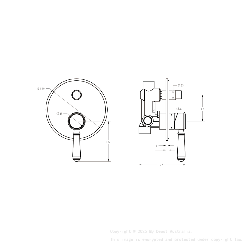 Clasico Wall Diverter Mixer Trim Kits Chrome