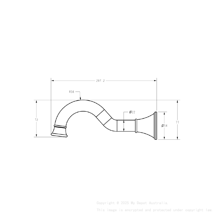Clasico Spout in Brushed Nickel