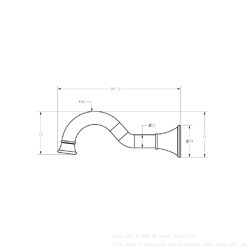 Clasico Spout in Matt Black
