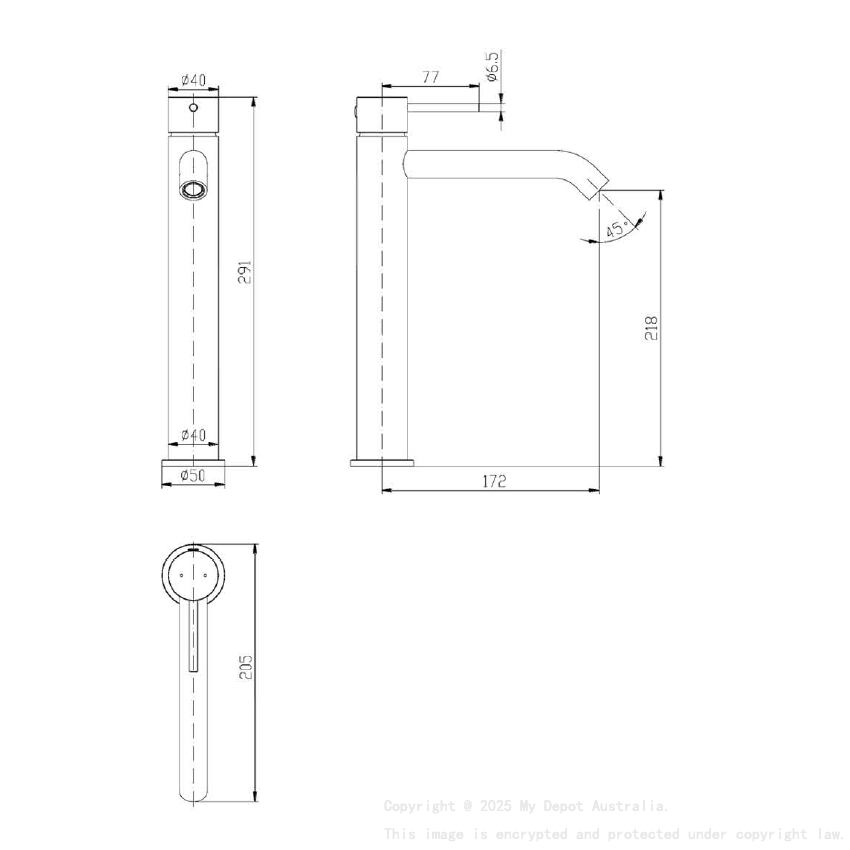 Hali High Rise Basin mixer Matt Black