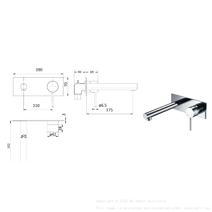 Hali Wall Basin Mixer Chrome