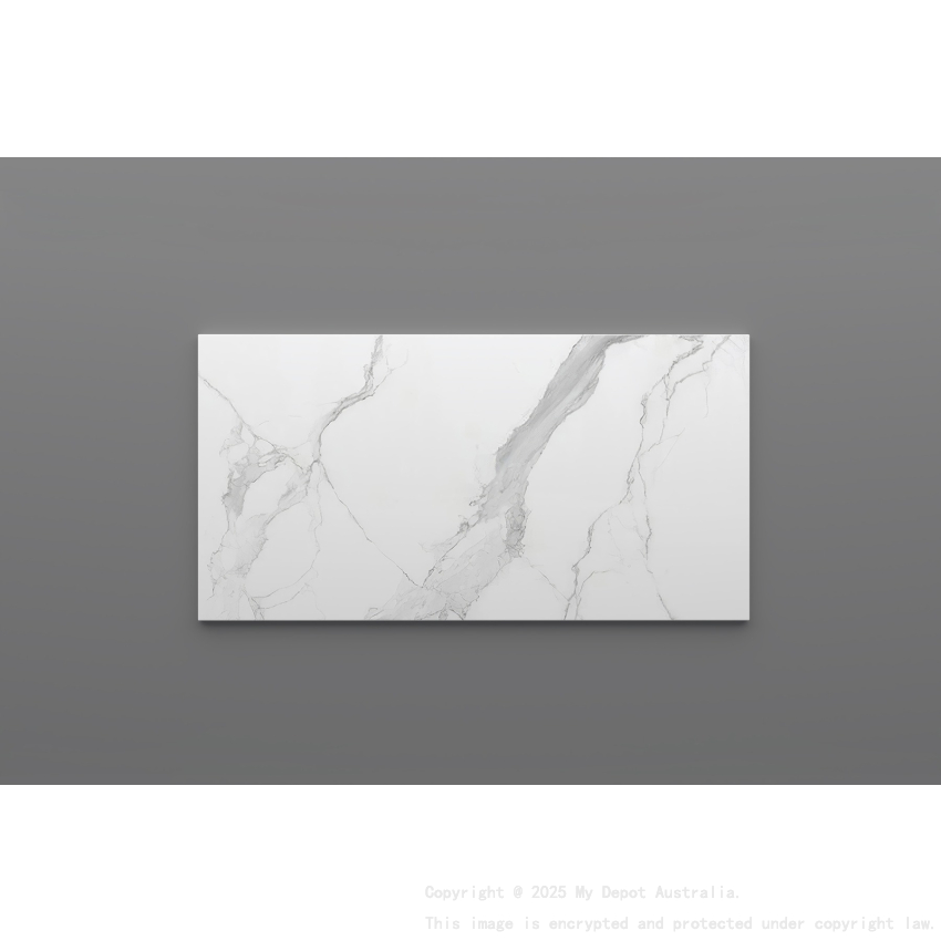 750mm Narrow White Marble Look Sintered Stone Top Matte Finish Benchtop