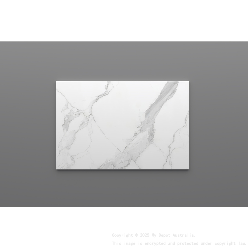 750mm White Marble Look Sintered Stone Top Matte Finish Benchtop