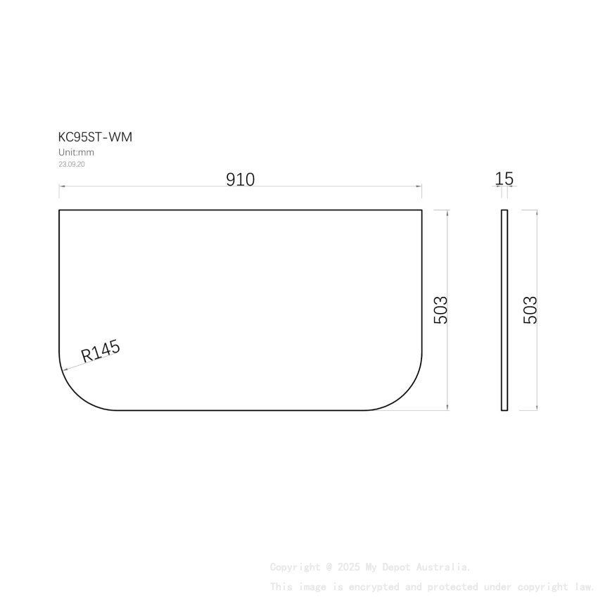 900mm White Marble Look Sintered Stone Top Matte Finish Rounded Corner Benchtop Rounded Corner
