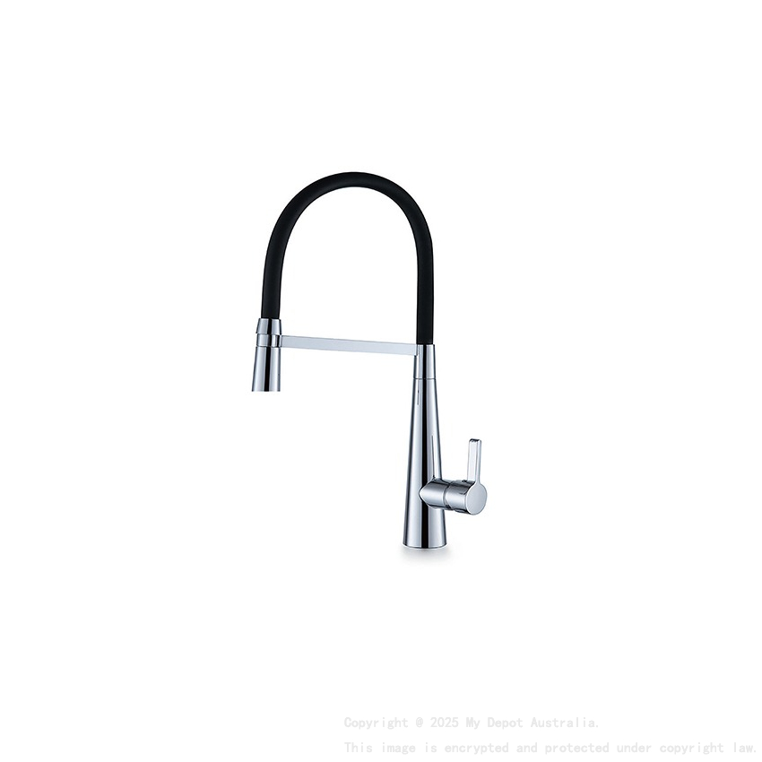Chrome Designer Gooseneck Pull Out Kitchen Mixer