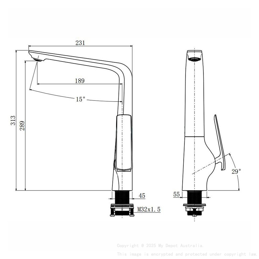 Esperia Brushed Nickel Kitchen Mixer