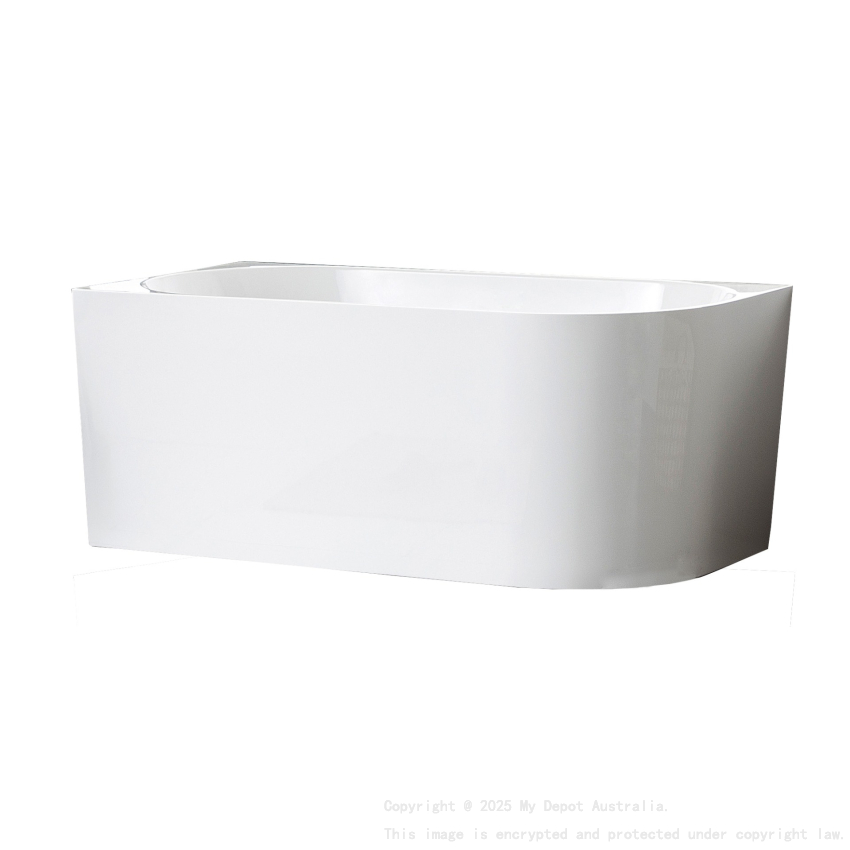 1400X750X600mm Gloss White Bingie Skirt Bath Left Coner None Overflow 40mm Waste And Pipe Supplied