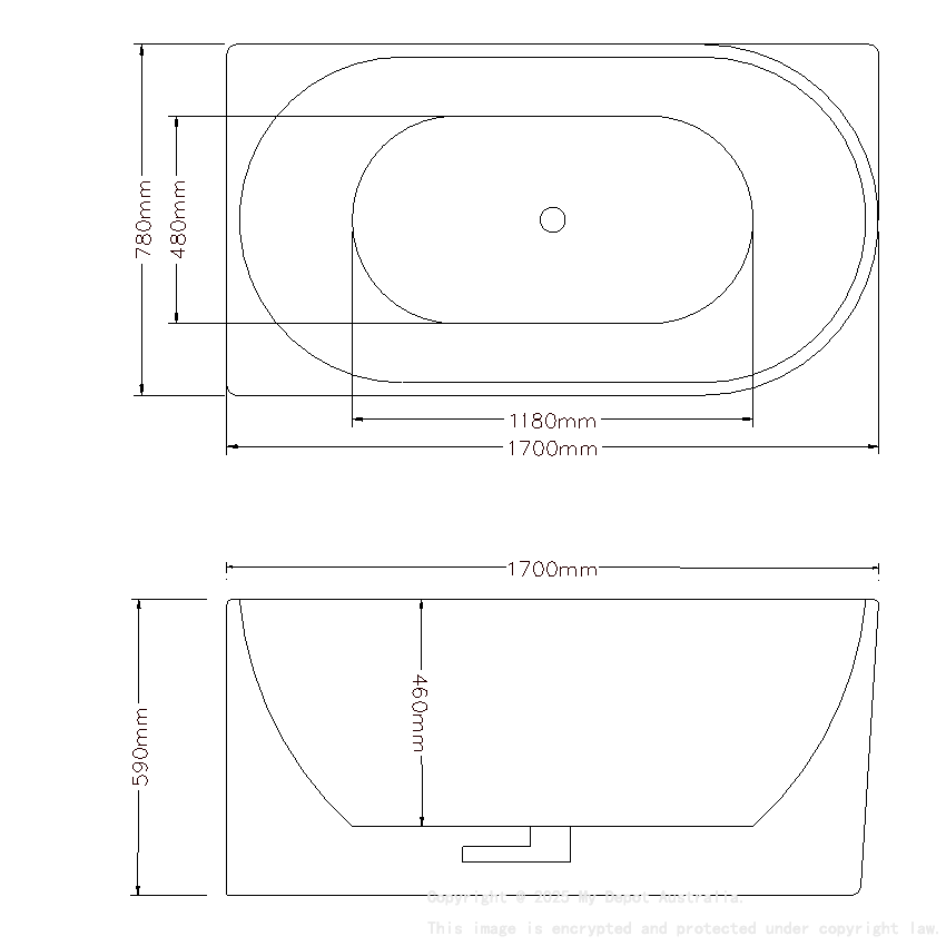 1700X780X600mm Gloss White Bingie Skirt Bath Left Coner None Overflow 40mm Waste And Pipe Supplied