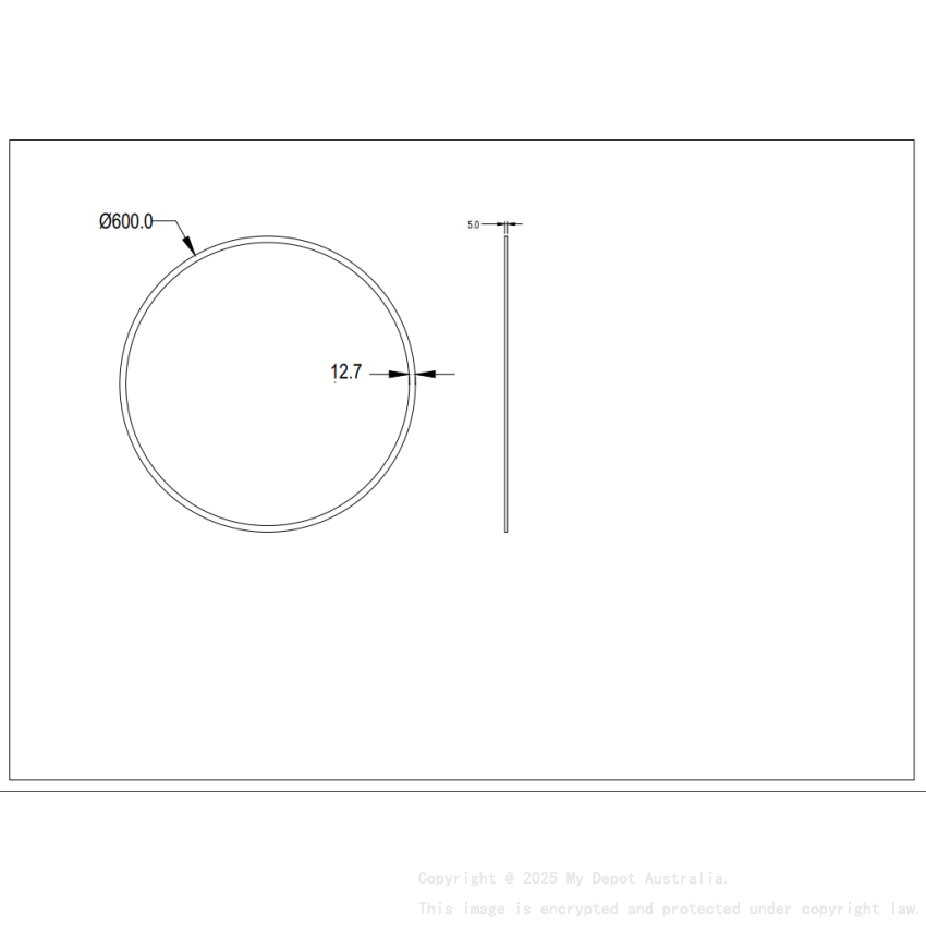 600X600X5mm Orbis Bevel Edge Mirror
