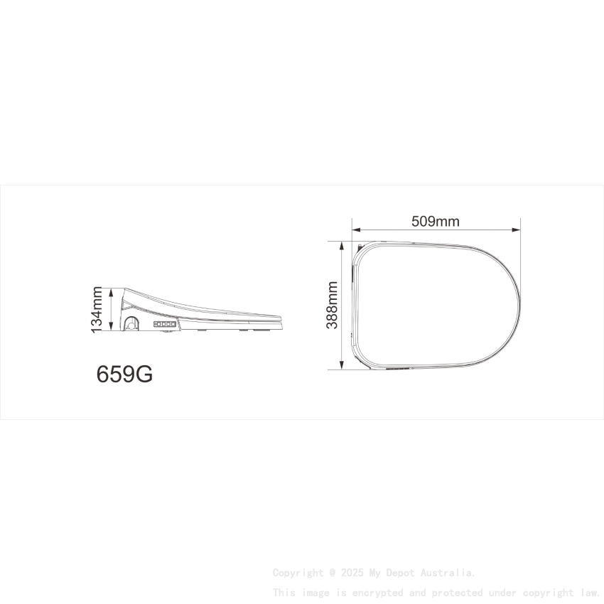 509 *388 *134.3mm Chios Smart Toilet Seat