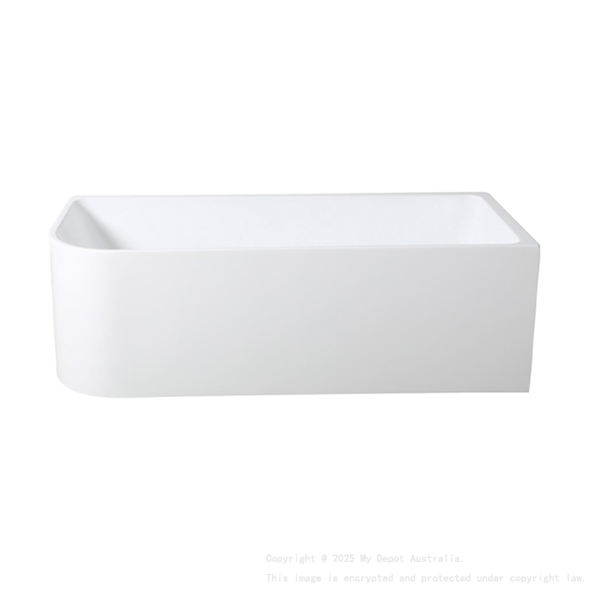 1500X730X510mm Gloss White Clayton Free Standing Bath Right Corner None Overflow 40mm Waste And Pipe Supplied