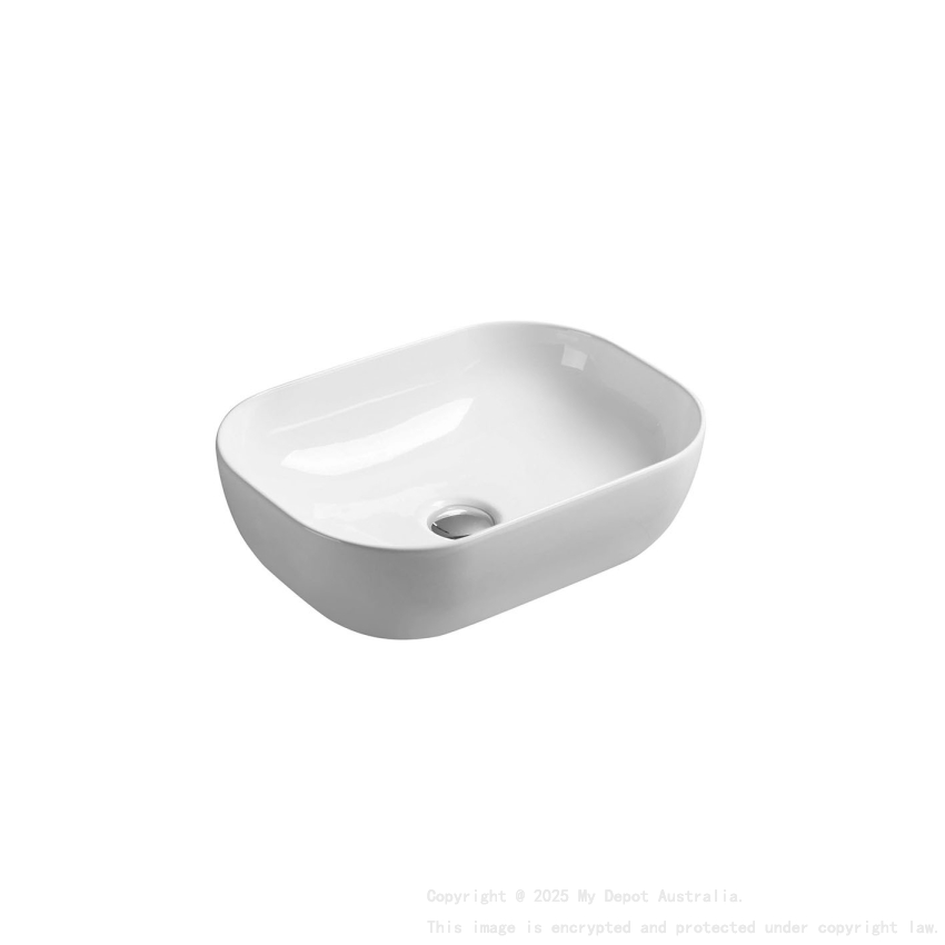 460*325*137mm Gloss White Ellips Fine Ceramic Above Counter Basins Non Overflow 32mm Waste