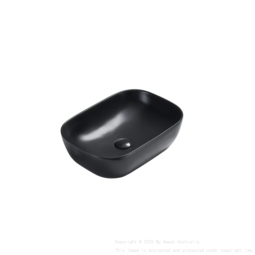 460*325*137mm Matte Black Ellips Fine Ceramic Above Counter Basins Non Overflow 32mm Waste