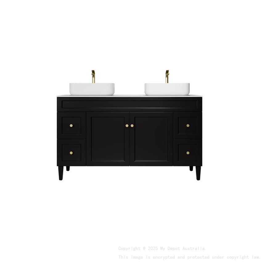 1490X455X860 Matte Black Harold Federation Free Standing PVC Cabinet