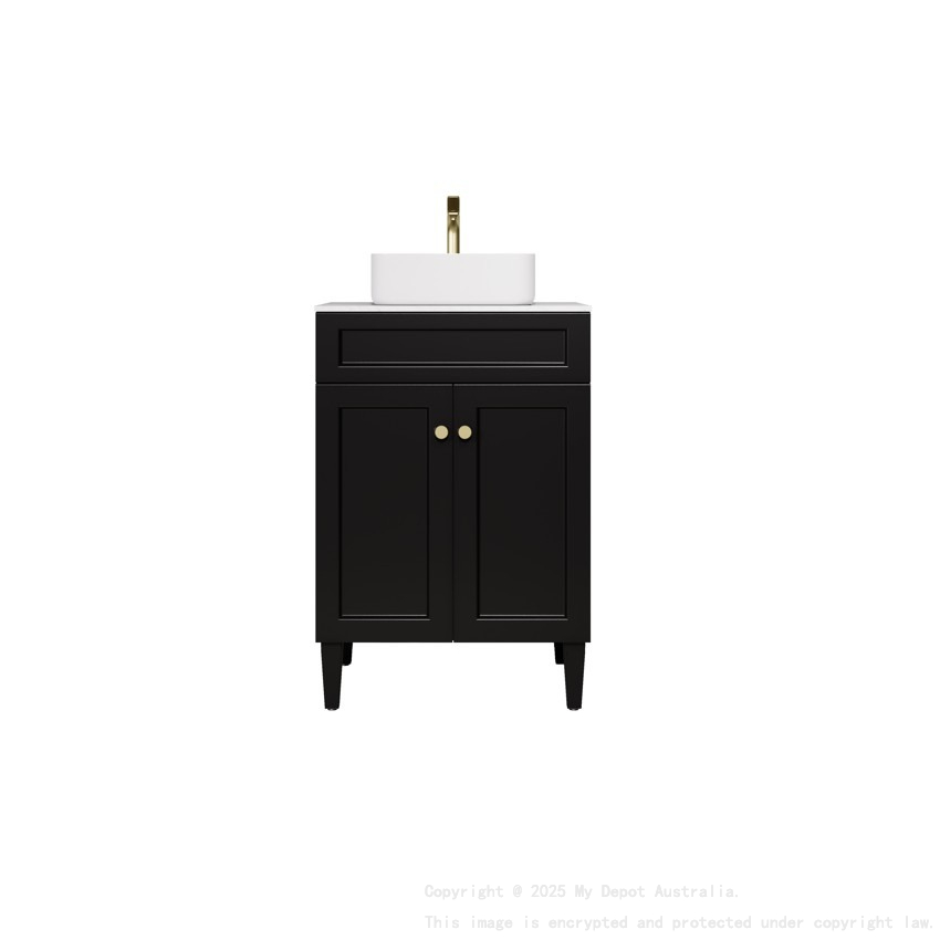 590X455X860 Matte Black Harold Federation Free Standing PVC Cabinet