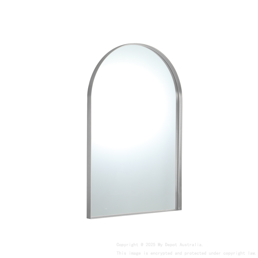 600X900X35mm Brushed Nickel Arco Frame Mirror