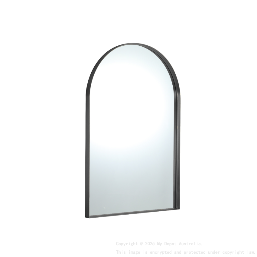600X900X35mm Gun Metal Arco Frame Mirror