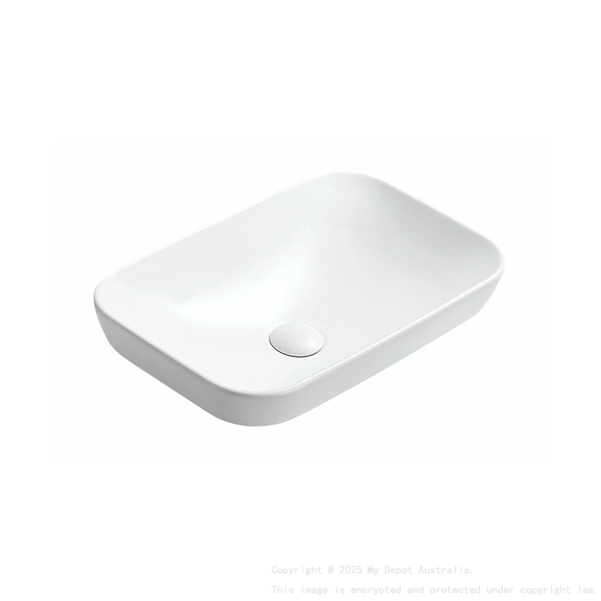 520*340*150mm Matt White Kliff Fine Ceramic Insert Basin No Oerflow