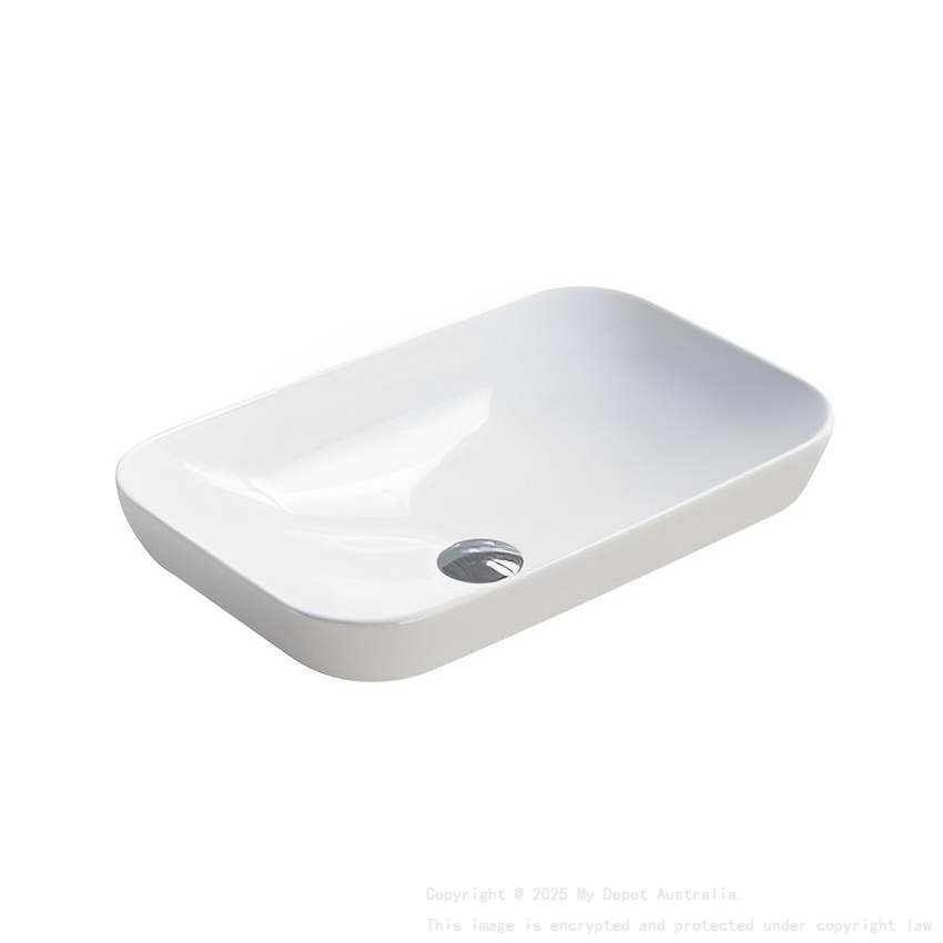 520*340*150mm Gloss White Kliff Fine Ceramic Insert Basin No Oerflow