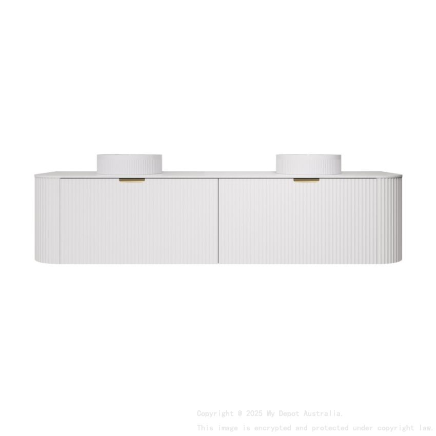 1790X455X400mm Matte White Agena Modern Fluted Wall Hung Vanity PVC Cabinet