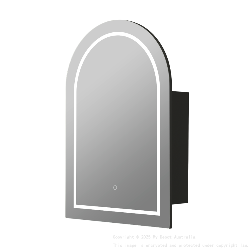 600X900X155mm Allison Arch LED Shaving Cabinet Matte Black