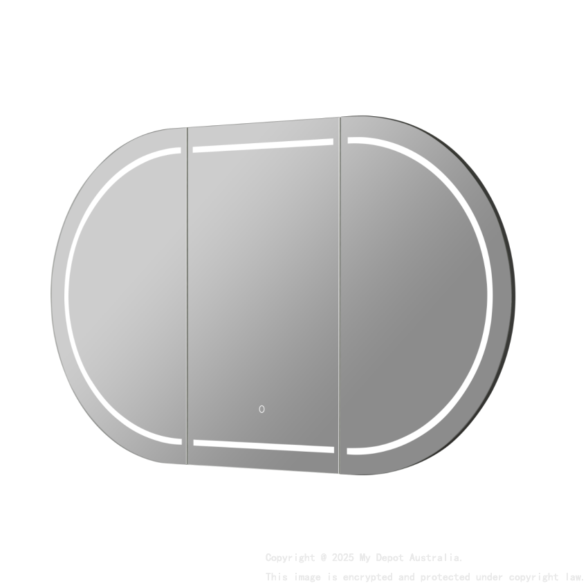 1200X750X155mm Matte White Allison Pill LED Shaving Cabinet