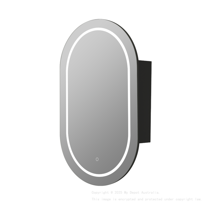 450X900X155mm Allison Pill LED Shaving Cabinet Matte Black