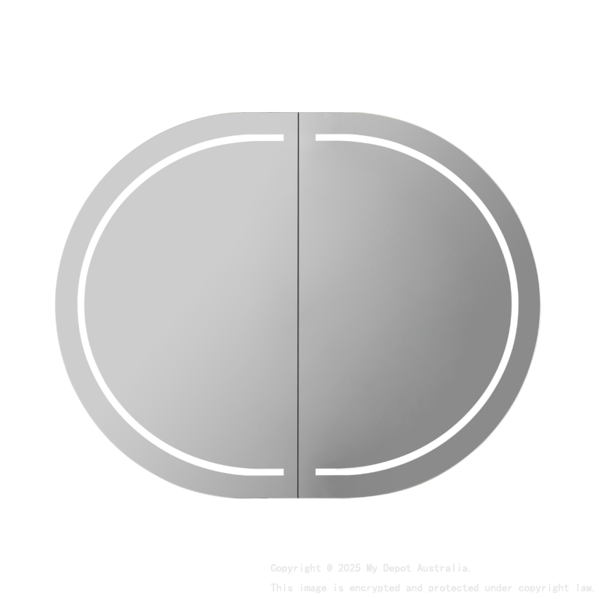 900X600X155mm Allison Pill LED Shaving Cabinet Matte Black