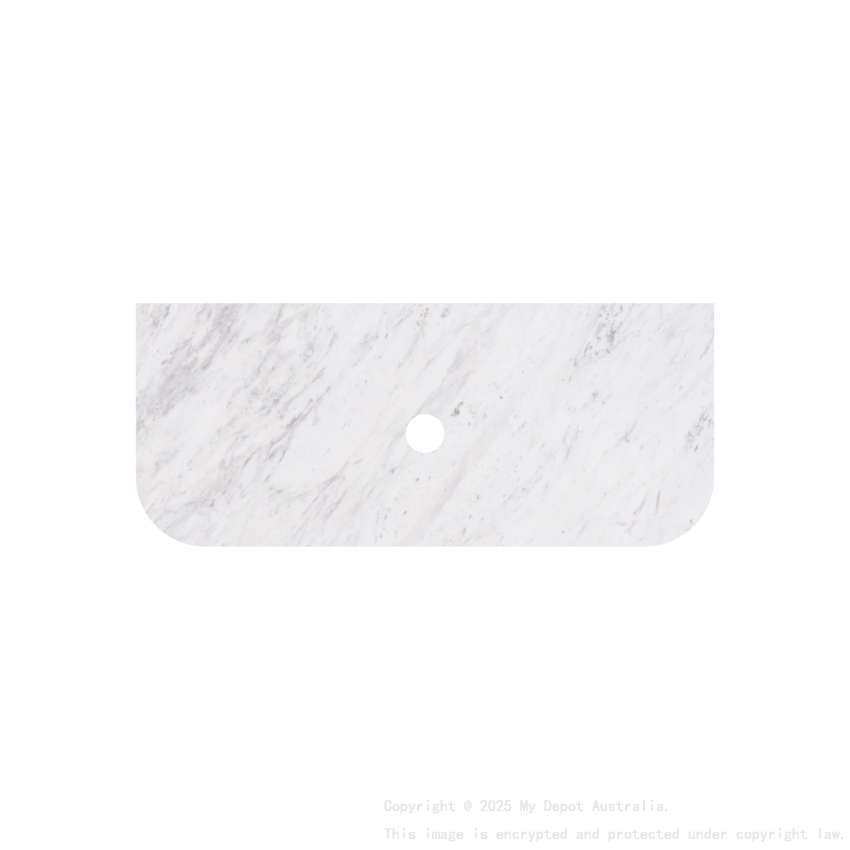 905X505X18mm Carrara White Marble Curve Stone Top