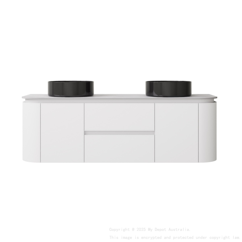 1490X455X470mm Matte White Devito Modern Wall Hung Vanity PVC Cabinet
