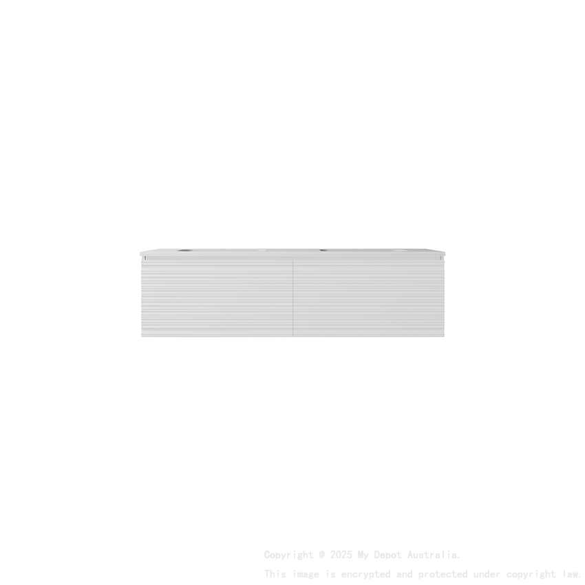 1490x455x400mm Matte White Sedona Modern Fluted Wall Hung PVC Cabinet