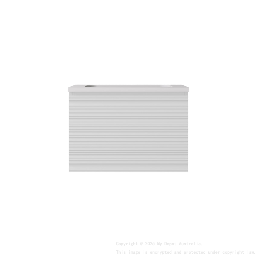 590x455x400mm Matte White Sedona Modern Fluted Wall Hung PVC Cabinet