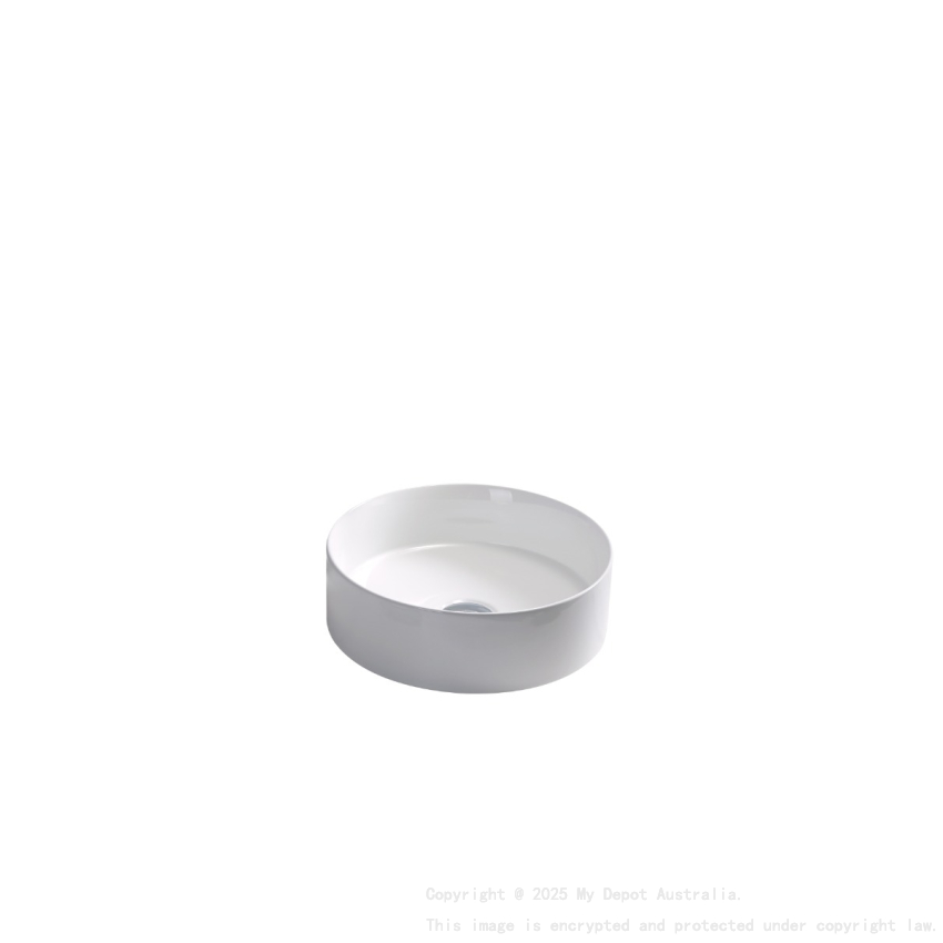 395*395*115mm Gloss White Olley Fine Ceramic Above Counter Basin No Overflow 32mm Waste