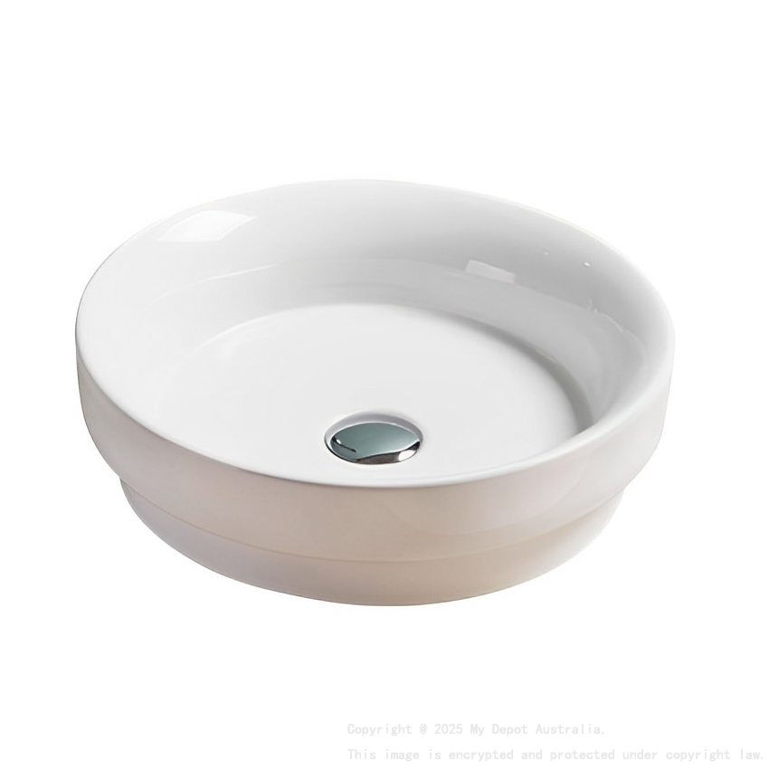 405*405*114mm Gloss White Olley Fine Ceramic Insert Art Basins No Overflow 32mm Waste