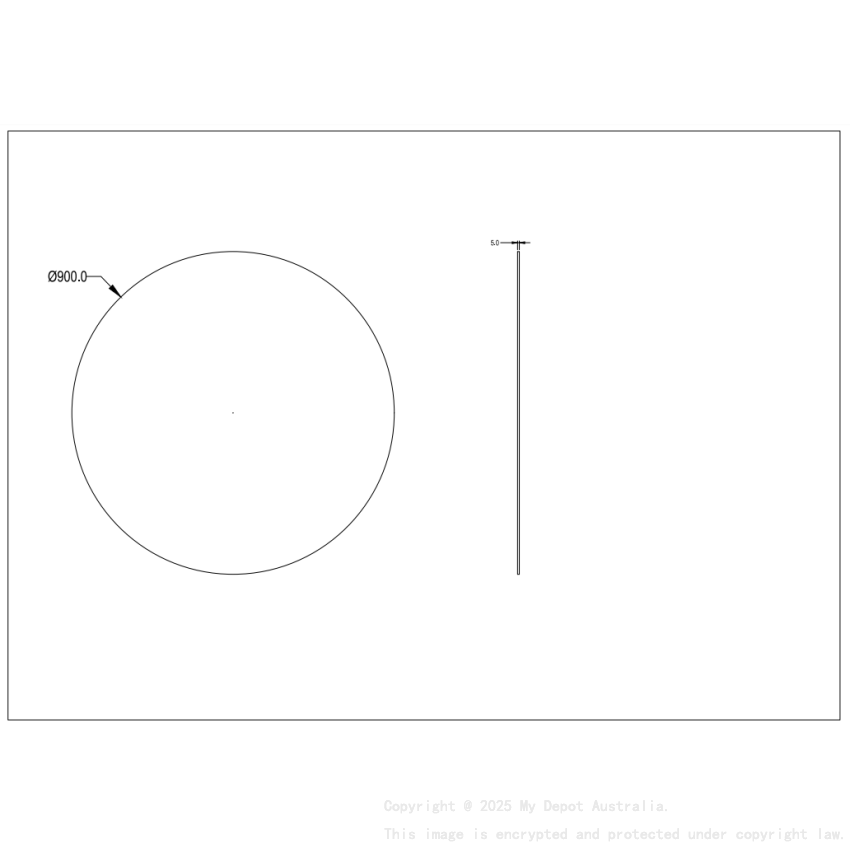 900X900X5mm Orbis Pencil Edge Mirror