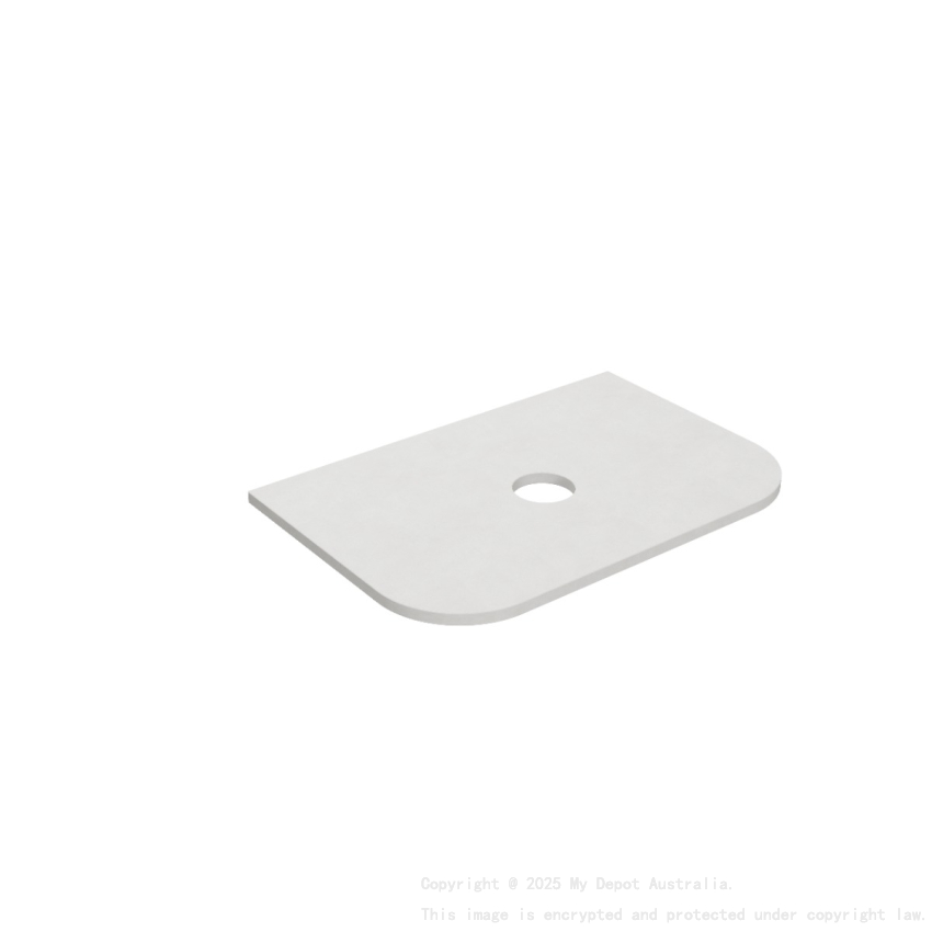 755X505X20mm Blanco White(WG034) Zero Silica Engineer Curve Stone Top