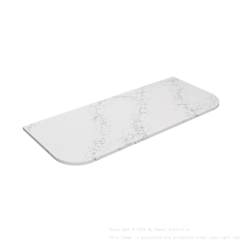 1205X505X20mm Calacatta White (WG486) Zero Silica Engineer Curve Stone Top