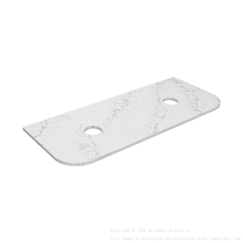 1205X505X20mm Calacatta White (WG486) Zero Silica Engineer Curve Stone Top